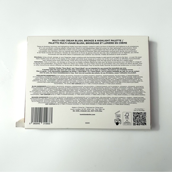 NEW IN BOX Iconic London Multi-Use Cream Blush Bronzer & Highlighter Palette - Picture 3 of 11